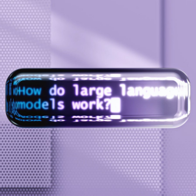 A digital representation of how large language models function in AI technology.